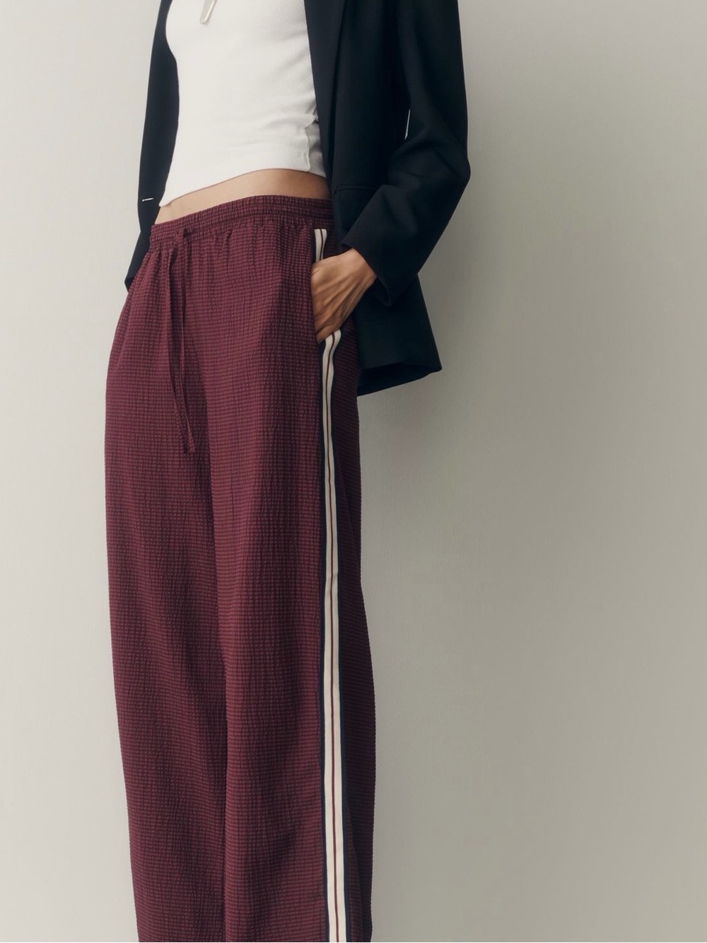 Maeve by Anthropologie check wide leg track pants size 3X